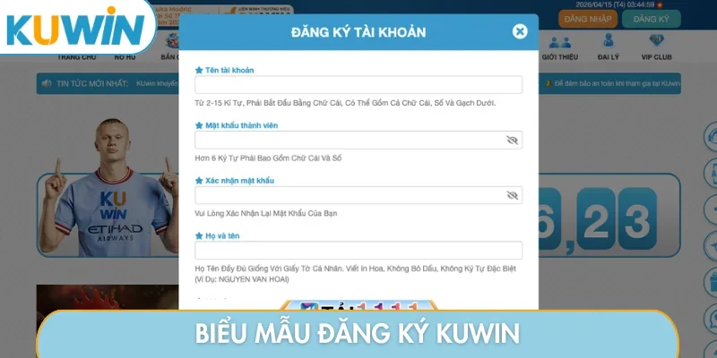 Biểu mẫu đăng ký KUWIN